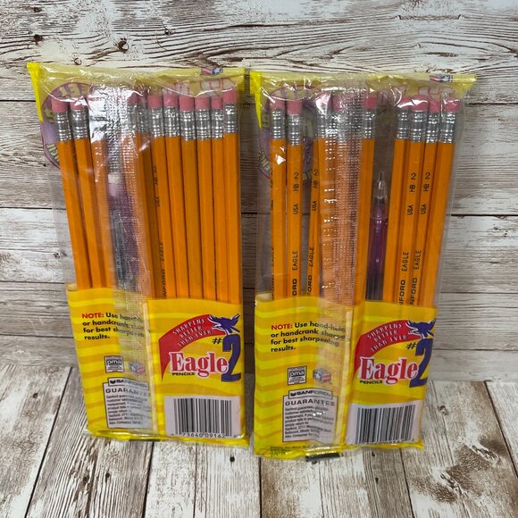 Lot of 2 VTG 2001 Sanford Brand Eagle #2 Pencils 12 Pack USA 09162 SEALED NEW - Picture 2 of 5